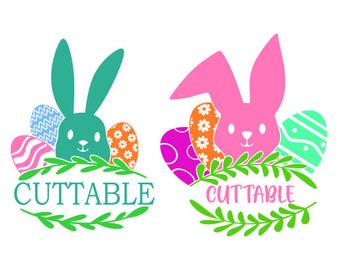 Easter Bunny Frame Cuttable Design SVG PNG DXF & eps Designs Cricut Cameo File Silhouette