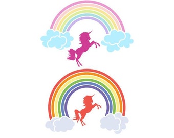 Rainbow Unicorn Cuttable Design SVG PNG DXF & eps Designs Cricut Cameo File Silhouette