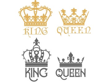 King and Queen Crown Cuttable Design SVG PNG DXF & eps Designs Cricut Cameo File Silhouette