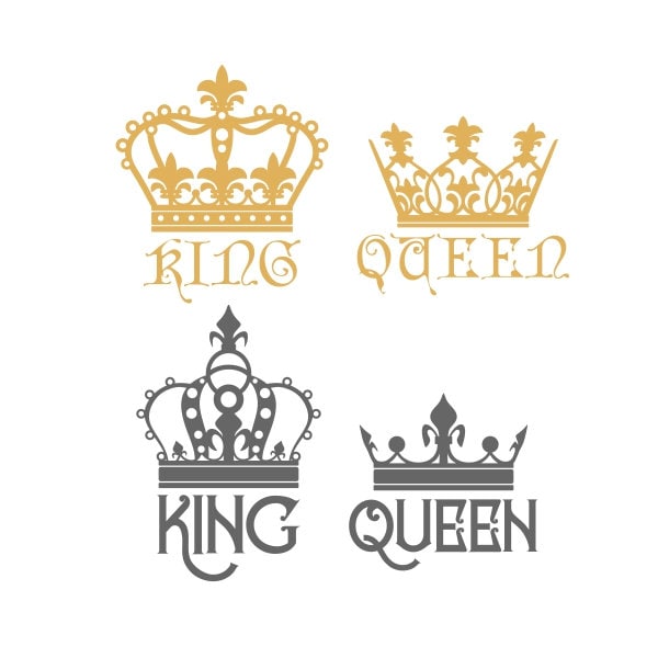 King and Queen Crown Cuttable Design SVG PNG DXF & Eps Designs Etsy