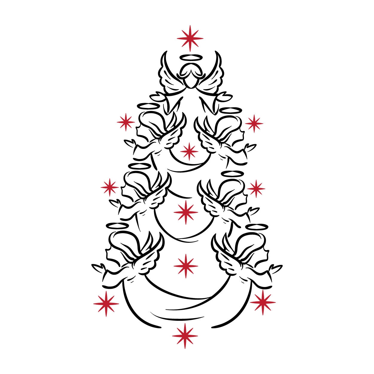 Angel Christmas Tree Cuttable Design SVG PNG DXF Eps Designs Etsy