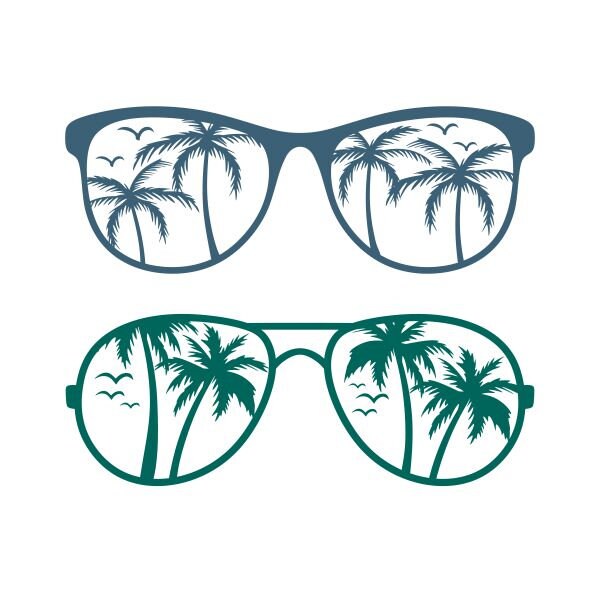 Palm Tree Sunglasses Cuttable Design SVG PNG DXF & eps Designs Etsy