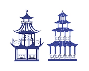 Asian Pagoda Cuttable Design SVG PNG DXF & eps Designs Cricut Cameo File Silhouette