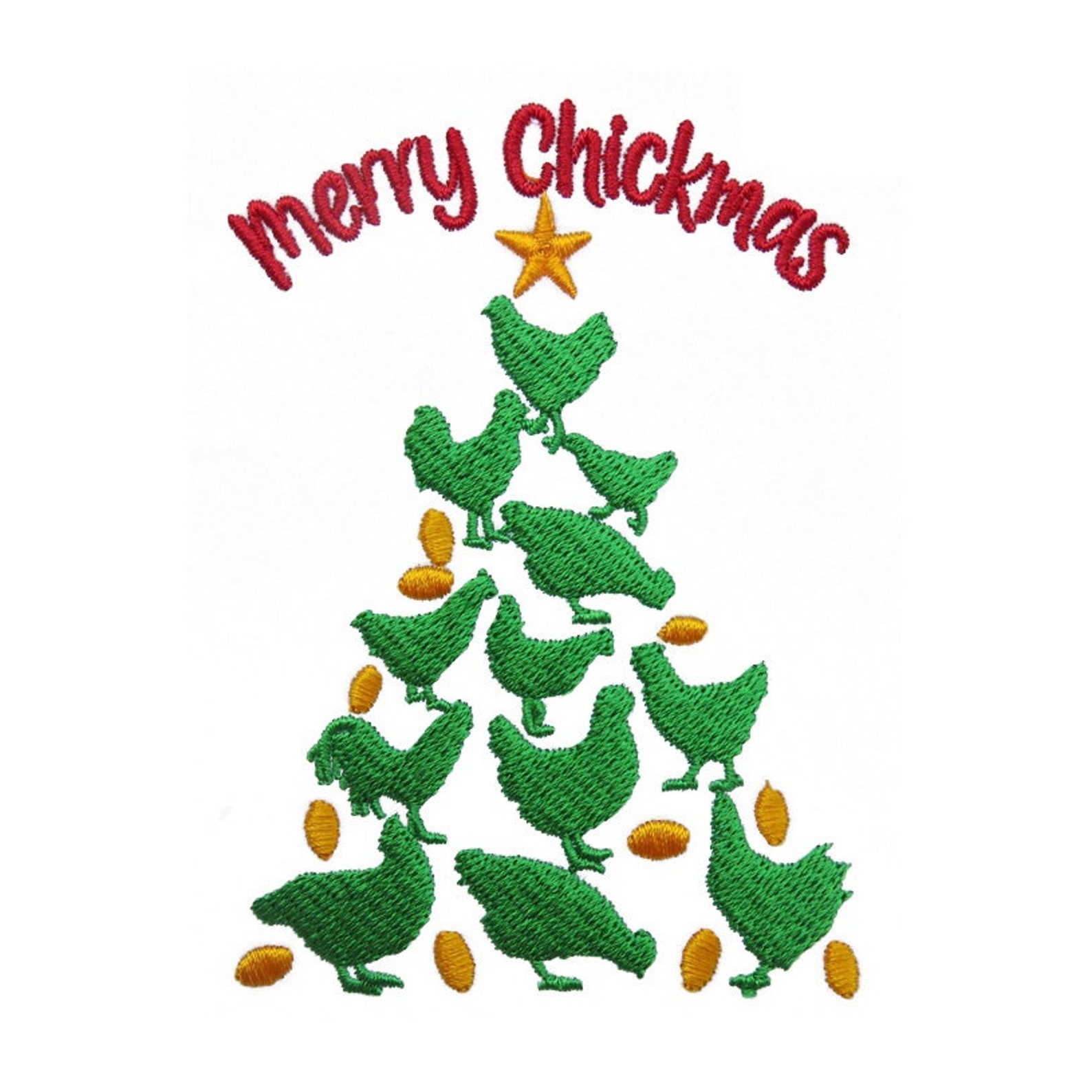 Chicken Christmas Tree Embroidery Design Instant Download Etsy
