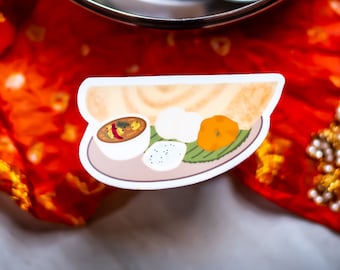 Dosa Sticker: South Indian Food, Waterproof Vinyl Decal