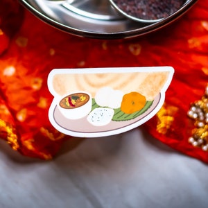 Adesivo Dosa | Adesivo de comida indiana Adesivo Dosa | Adesivo de comida do sul da Índia Adesivo do sul da Índia Tamil Telugu Kerala Karnataka Telangana