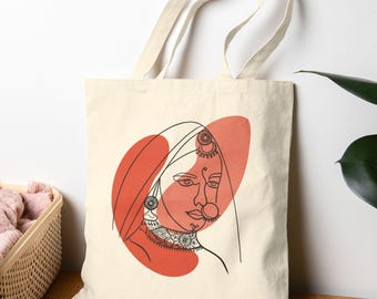 Desi Rani Indian Princess Tote Bag: Modern Bollywood Art