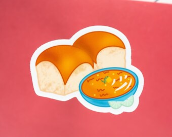 Pegatina de Pav Bhaji: Arte de comida callejera india, vinilo impermeable