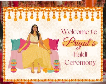 Customizable Haldi Ceremony Welcome Sign (Digital Download)