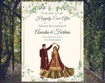 Customizable Baraat Wedding Welcome Sign (Digital Download)
