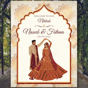 Nikkah Welcome Sign | HASSLE FREE Customizable Digital Wedding Sign Template | Muslim Pakistani Indian Bangladesh Wedding Sign | Nikkah Sign