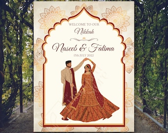 Custom Nikkah Welcome Sign: Elegant Muslim Wedding Decor (Digital)