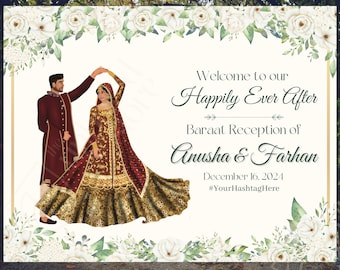 Customizable Baraat Wedding Welcome Sign (Digital Download)