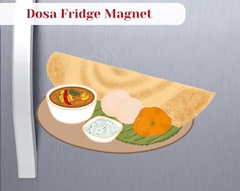 Dosa Fridge Magnet: South Indian Food Art