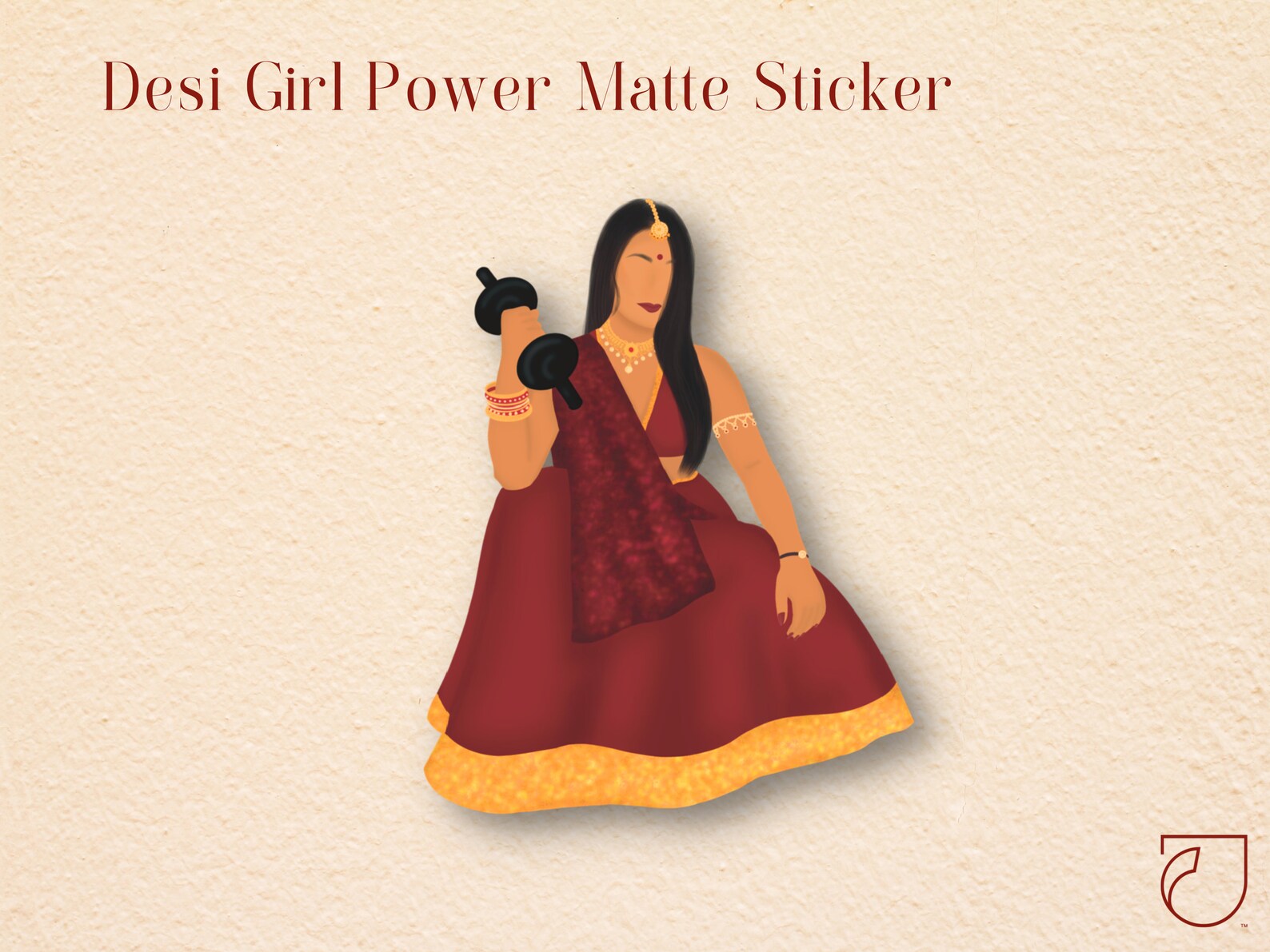 Desi Girl Power Sticker Desi Sticker South Asian Sticker Etsy