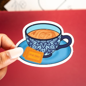 Adesivo Chai Time | Adesivo Desi | Comida indiana Biscoito de café Chai Adesivo de comida indiana, comida Desi, adesivo de café, Arte em comida, Arte sul-asiática