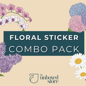 Floral Clear Matte Sticker Combo Pack | Lilacs, Orchids, Peonies, Hydrangeas, Daisies, clear floral laptop sticker, spring stickers