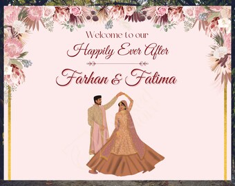 Custom Nikkah Welcome Sign: Indian Pakistani Wedding (Digital Download)