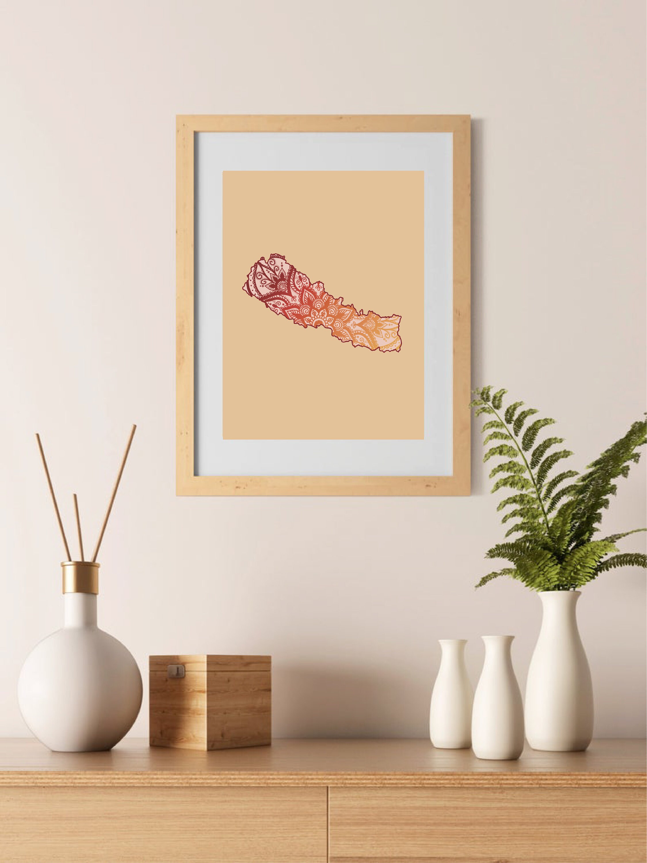 Nepal Map Sticker Desi Sticker Mandala Sticker South Etsy