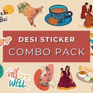 Sticker Set Sticker Value Pack | Matte Clear Stickers | Desi Indian Stickers | South Asian Stickers | High Quality Matte Weatherproof