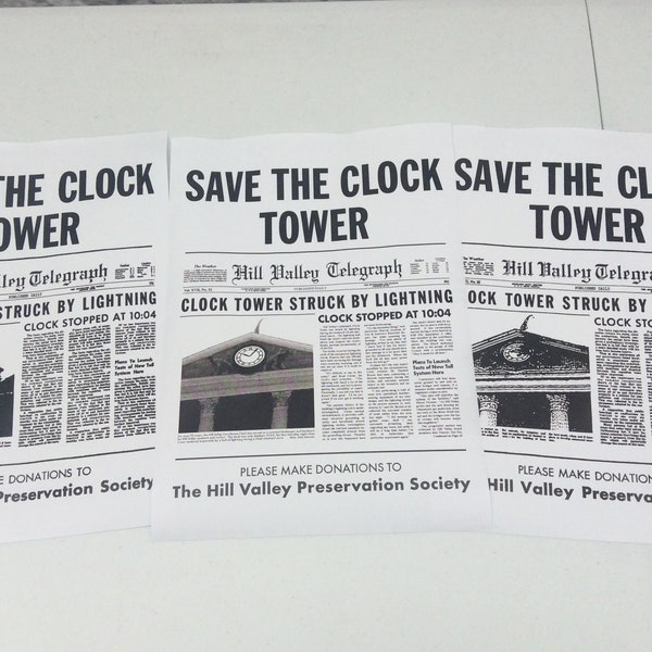 DOWNLOAD FILES Hill Valley Save The Clock Tower Flyers Replica Props