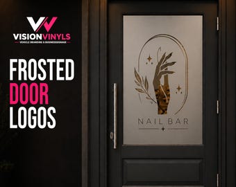 Custom Nail Salon Frosted Door Logo Decal | Nail Bar Glass Door Sign
