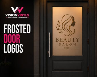 Custom Beauty Salon Frosted Door Logo Decal | Salon Glass Door Sign