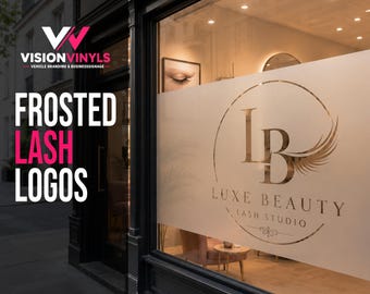Custom Lash Studio Frosted Window Logo Decal | Eyelash Salon Glass Branding Sign