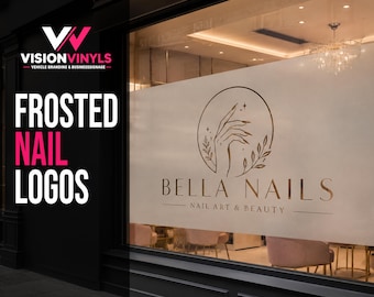 Custom Nail Salon Frosted Window Logo Decal | Nail Bar Glass Branding Sign