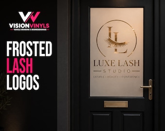 Custom Lash Studio Frosted Door Logo Decal | Eyelash Salon Glass Door Sign
