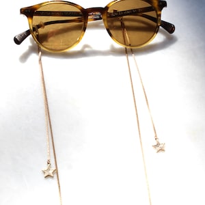 Cute Shooting Star FaceMask+Glasses Chain. Drop Star Mask Chain. Golden Beads Mask Chain. Boho glasses chain. Sophisticated sunglasses chain