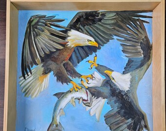 Two Bald Eagles in Combat
