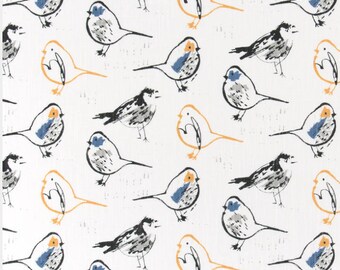 Premier Prints Bird Toile Cotton Slub Linen Like Fabric by the Yard Yardage Use for Light Upholstery, Curtains, Pillows By The Yard