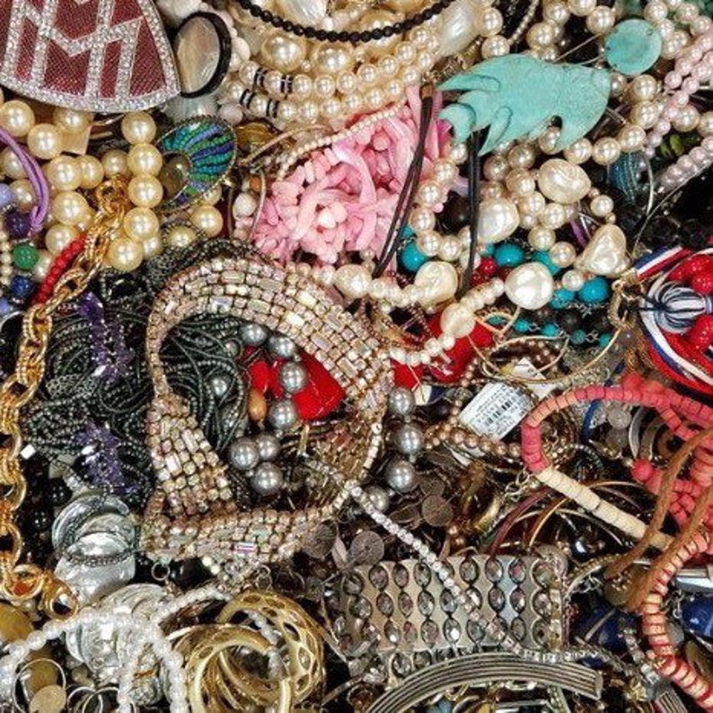 2Lbs Jewelry Lot Grab Bag .Huge Vintage Jewelry Lot All Etsy