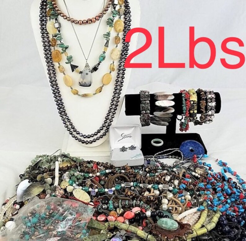 2Lbs Jewelry Lot Grab Bag .Huge Vintage Jewelry Lot All Etsy