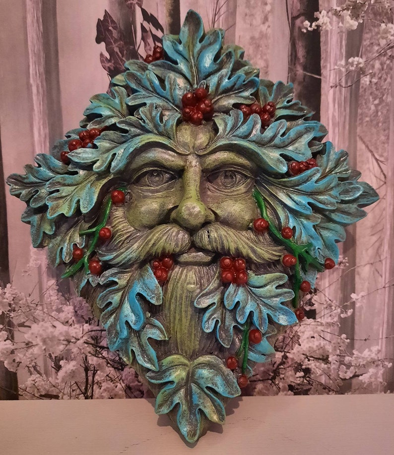Green Man Wall Plaque Etsy