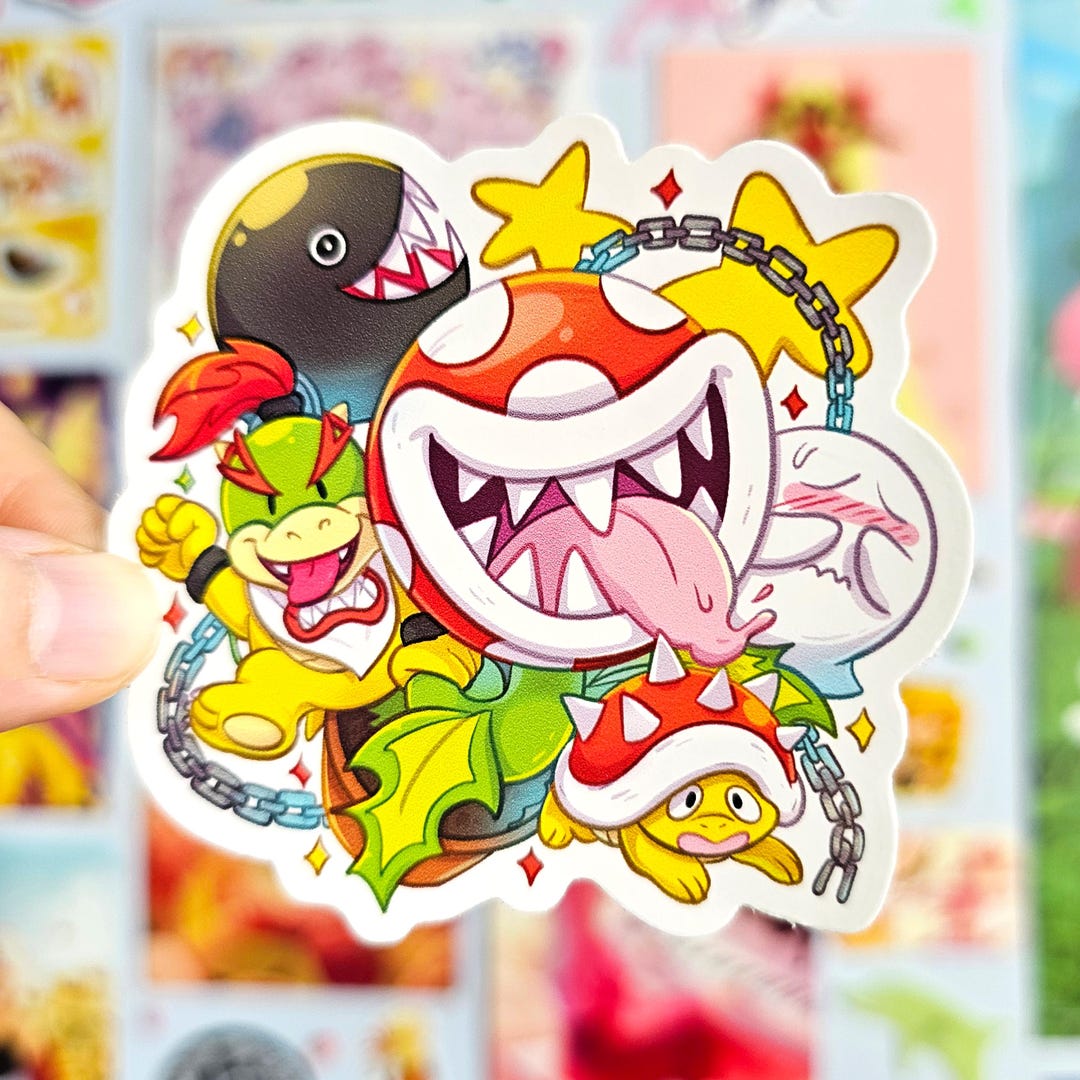 Bowser Jr Sticker Super Mario, Piranha Plant, Chain Chomp, Boo and ...