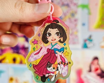 Susato Mikotoba The Great Ace Attorney TGAA Chibi Colourful Gradient Acrylic Keychain