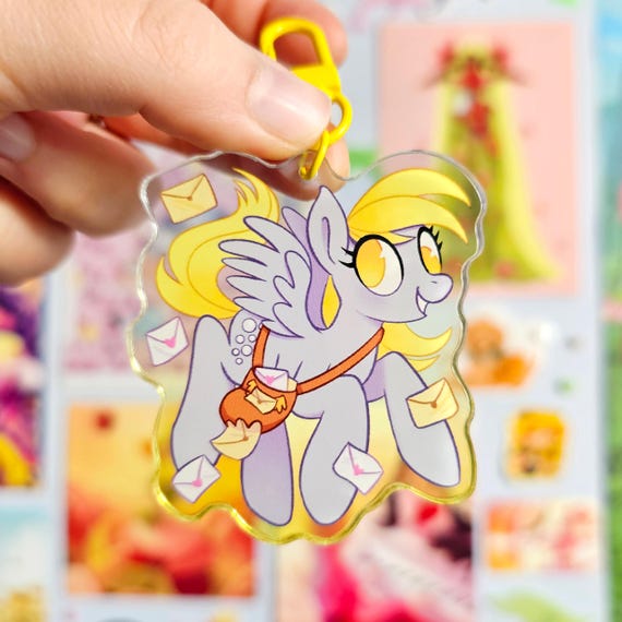 Derpy Hooves MLP Friendship is Magic Gen 4 Colourful Gradient Acrylic Keychain Charm