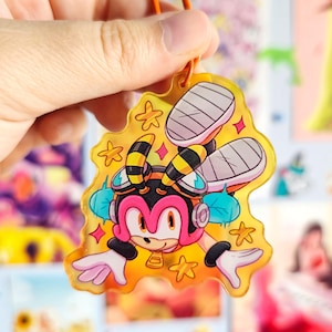 Charmy Bee Team Chaotix Colourful Gradient Acrylic Keychain Charm