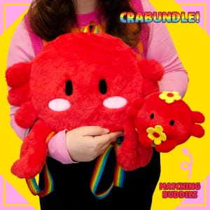 Crabundle- Eddie the Crabpack Original Crab Backpack including Rainbow Straps and Matching Crab Purse/Wallet