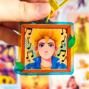 Sam Stardew Valley Bachelor Portrait Keychain Charm