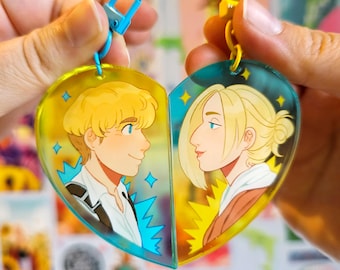 AOT SNK Anime Titan Ship Heart Kleurrijke Sleutelhanger Charms