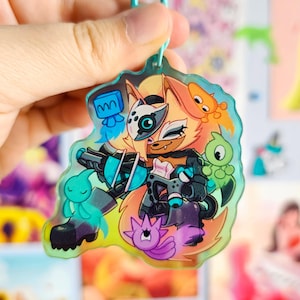 Whisper the Wolf Diamond Cutters Colourful Gradient Acrylic Keychain Charm