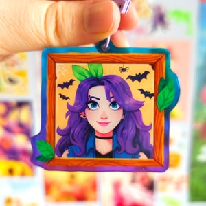 Abigail Stardew Valley Bachelor Portrait Keychain Charm