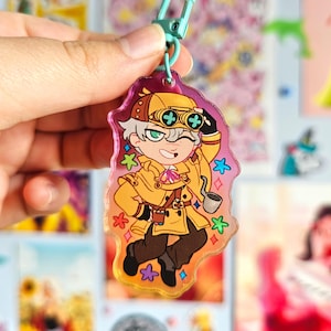Herlock Sholmes The Great Ace Attorney TGAA Chibi Colourful Gradient Acrylic Keychain