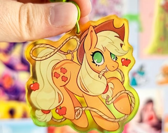 Applejack MLP Freundschaft ist Magie Gen 4 Bunter Farbverlauf Acryl Schlüsselbund Charme