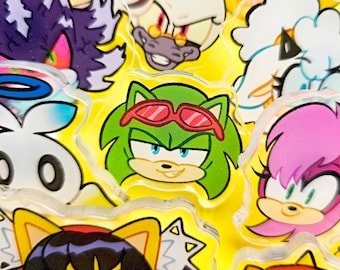 Sonic the Hedgehog Acrylic Pins Scourge, Werehog, Mephiles, Infinite, Manic, Dark Chao, Omega, Trip, Super Sonic, Super Shadow, Starline