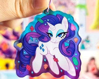 Llavero acrílico con degradado colorido de Rarity MLP, La Amistad es Mágica, 4.ª generación