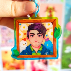 Shane Stardew Valley Bachelor Portrait Keychain Charm